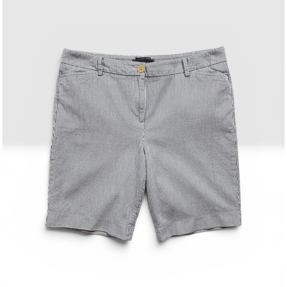 Talbots Blue and White Seersucker Bermuda Shorts